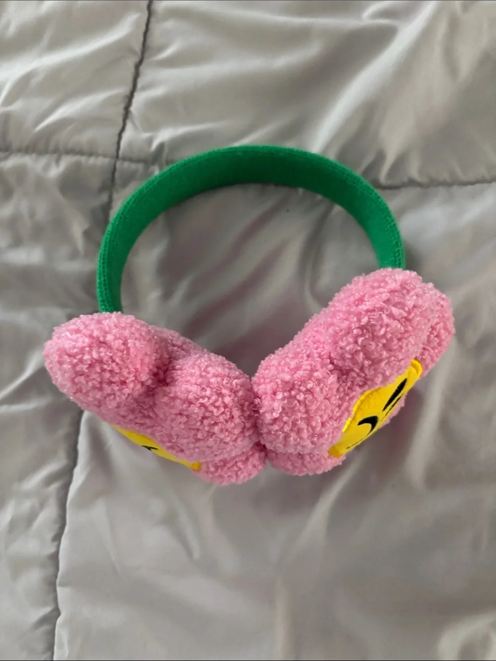 Plush Pink & Green Headband Like New